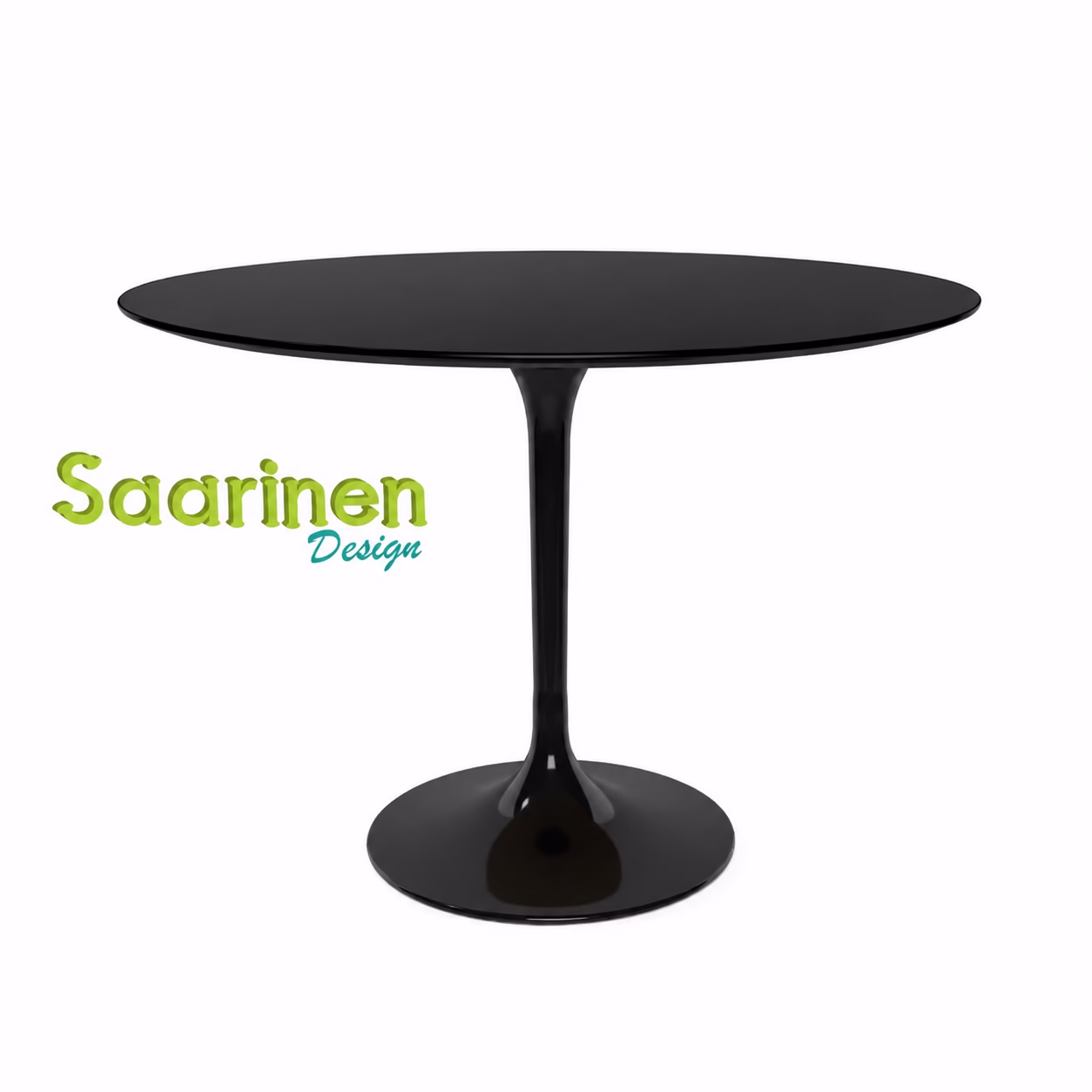 Mesa Saarinen Redonda - Laqueada Preta - OUTLET